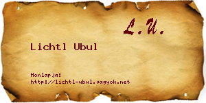 Lichtl Ubul névjegykártya